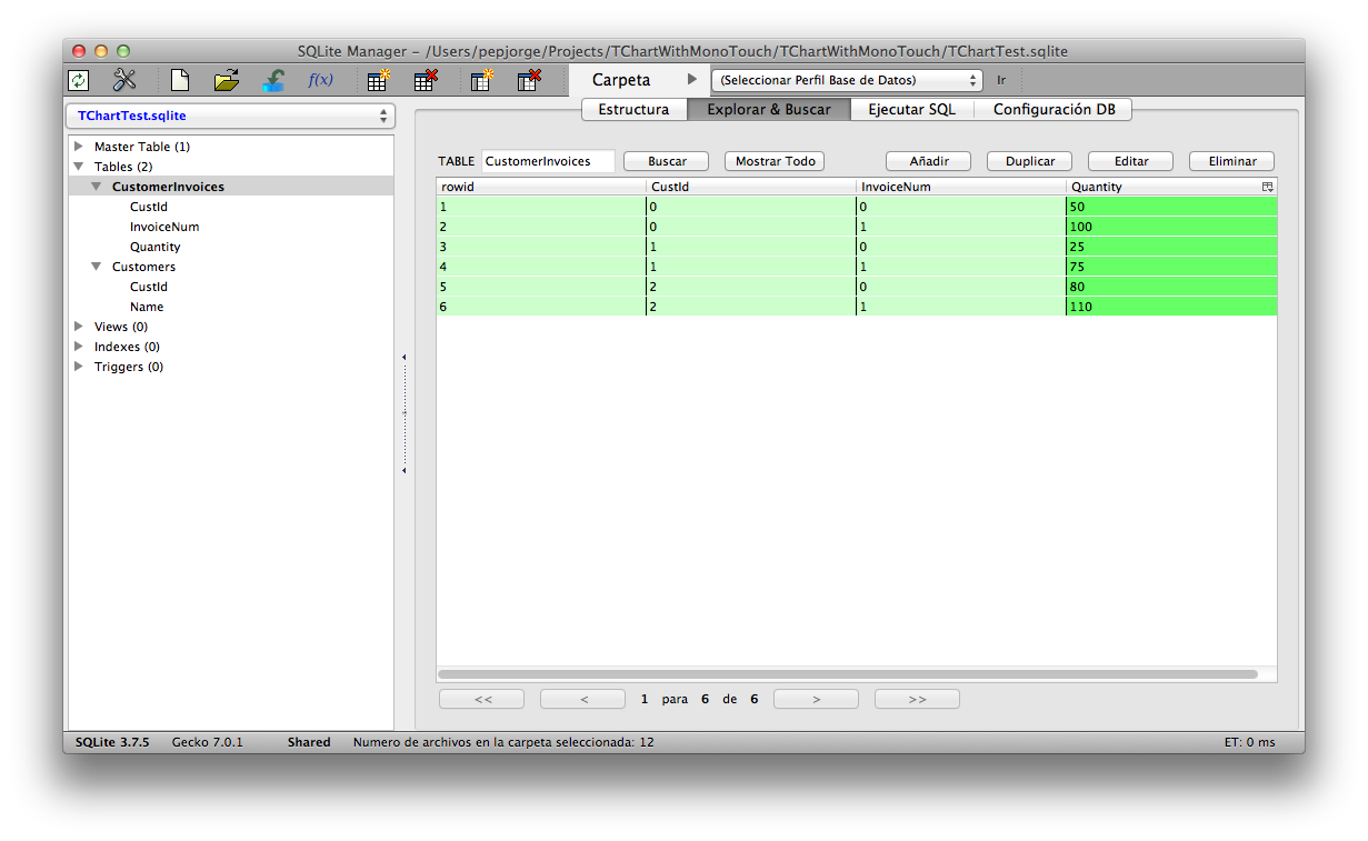 Working with SQLite Manager